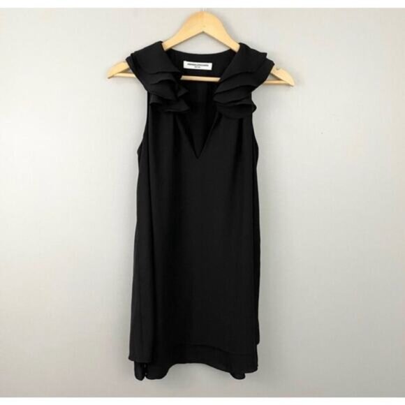 Amanda Uprichard Black Ruffle Mini Dress - Picture 2 of 6